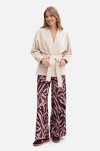 Women's Sweatshirt Open Front Belted Kimono Style Cotton – Sweatshirt | GUOCALI – view 2
