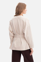 Women's Sweatshirt Open Front Belted Kimono Style Cotton – Sweatshirt | GUOCALI – view 3