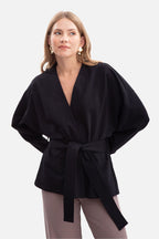 Women's Sweatshirt Open Front Belted Kimono Style Cotton – Sweatshirt | GUOCALI – view 8