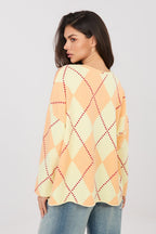 Women's sweatshirt orange relaxed casual view
