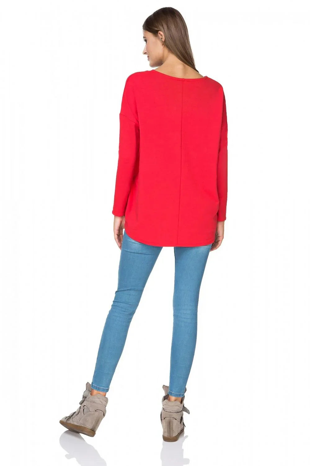 Women's sweatshirt Oversized Crew Neck Stretch Cotton Blend – view 3