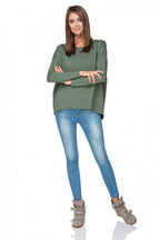 Women's sweatshirt Oversized Crew Neck Stretch Cotton Blend – view 5