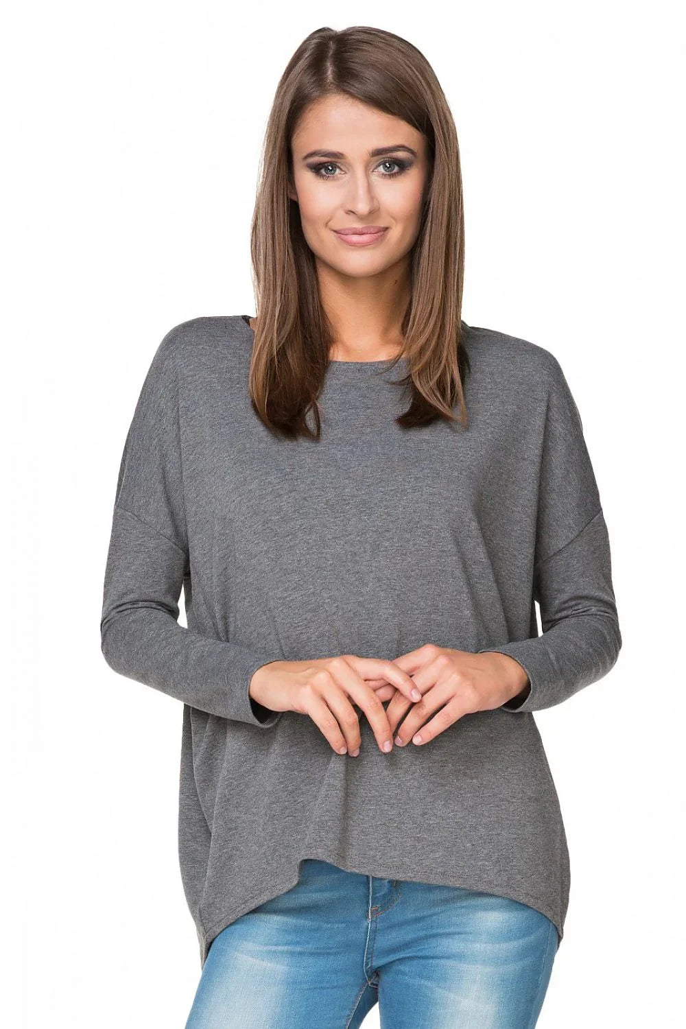 Women's sweatshirt Oversized Crew Neck Stretch Cotton Blend – view 7