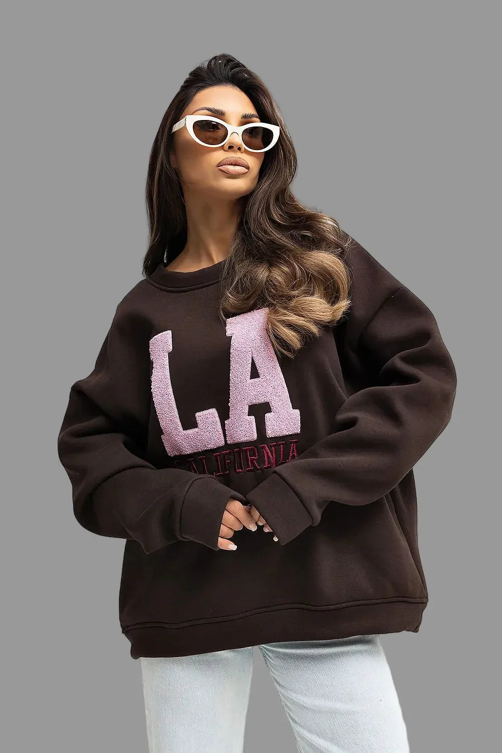 Women's sweatshirt Oversized Embroidered Logo Crew Neck – view 13