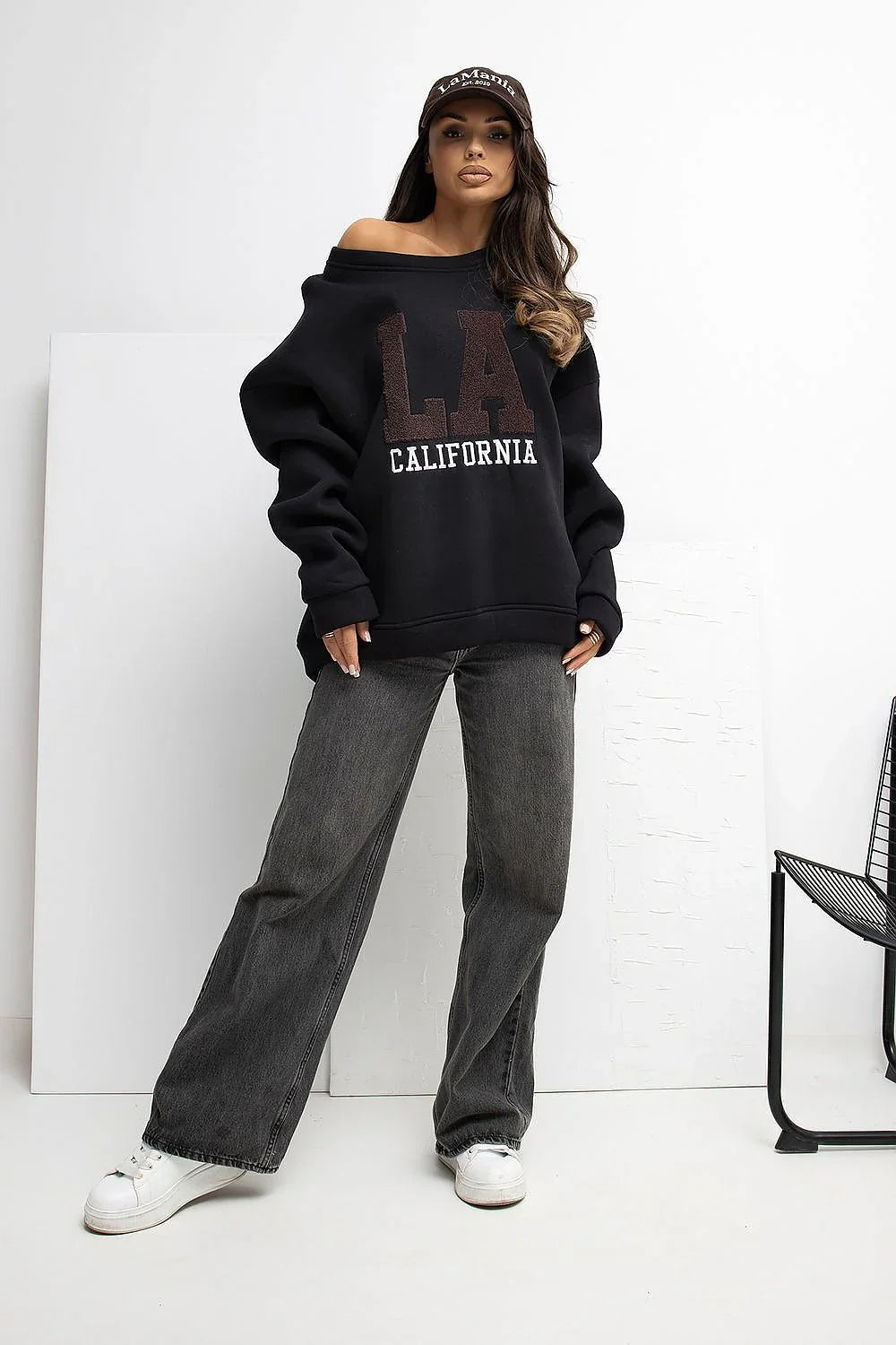 Women's sweatshirt Oversized Embroidered Logo Crew Neck – view 5