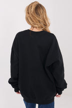 Women's sweatshirt black long sleeves styled view