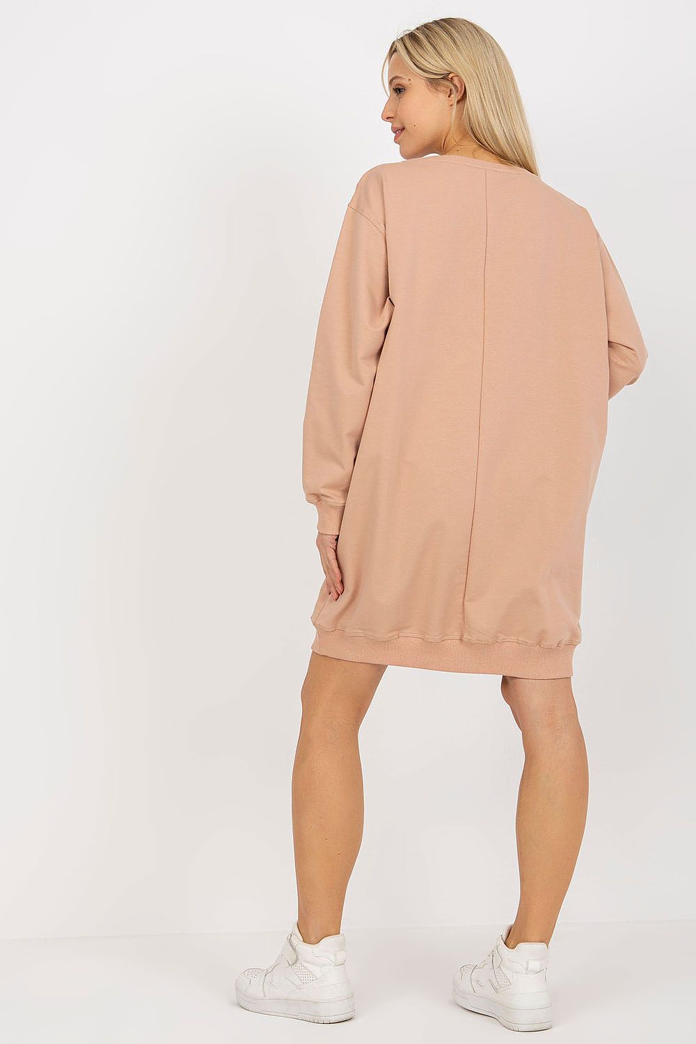 Women's sweatshirt beige relaxed casual look