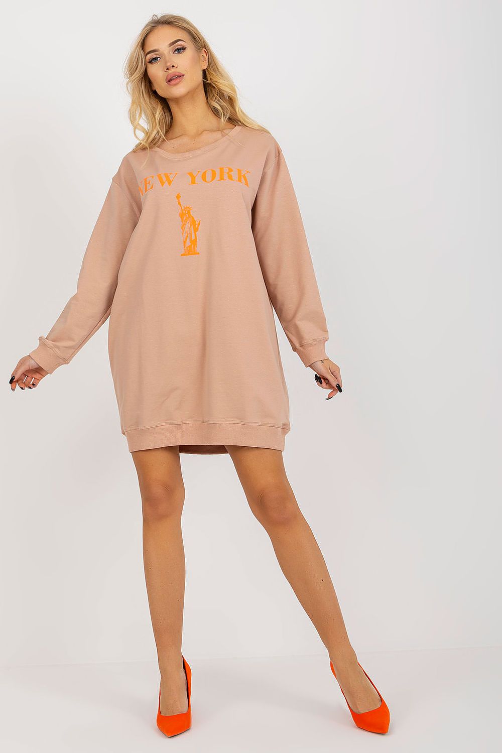 Women's sweatshirt beige oversized detail view