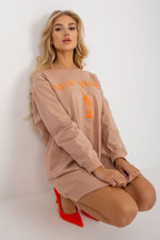 Women's sweatshirt beige longline additional view