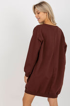 Women's sweatshirt brown relaxed casual look