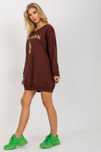 Women's sweatshirt brown oversized side view