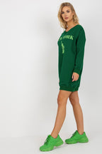 Women's sweatshirt green oversized side view