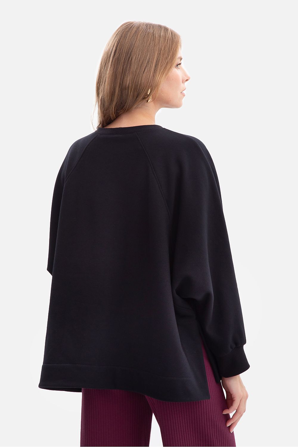 Women's sweatshirt black cotton casual look