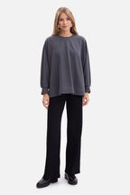 Women's sweatshirt grey side slits alternate view