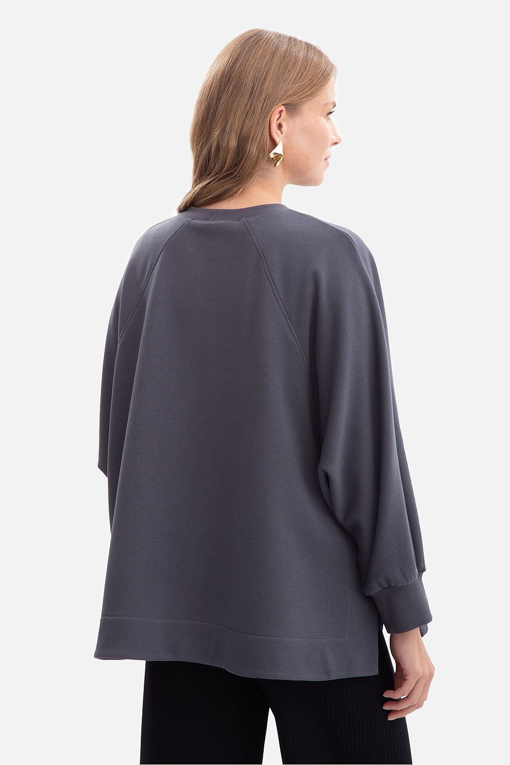 Women's sweatshirt grey cotton casual look