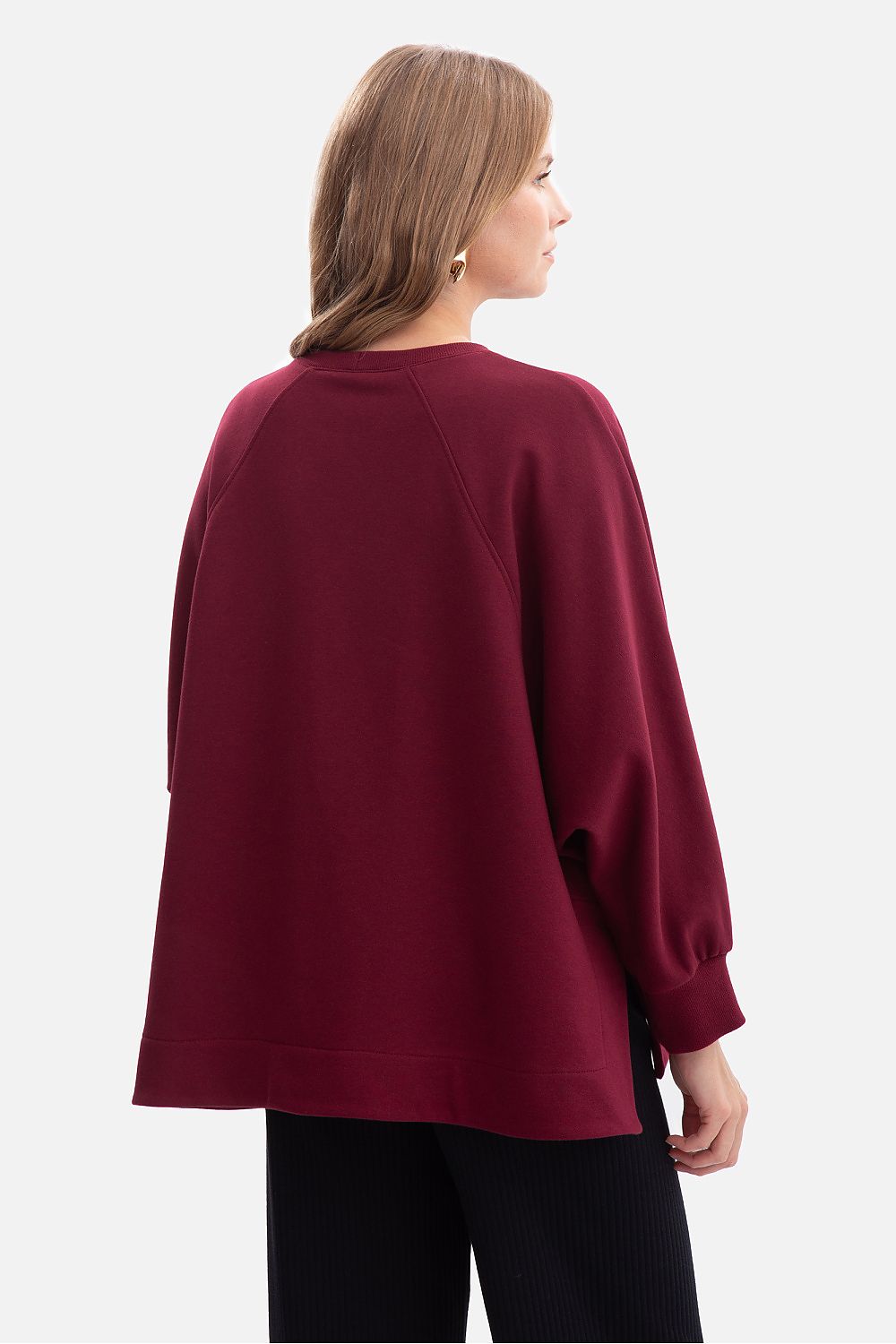 Women's sweatshirt red cotton casual look