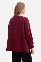 Women's sweatshirt red cotton casual look