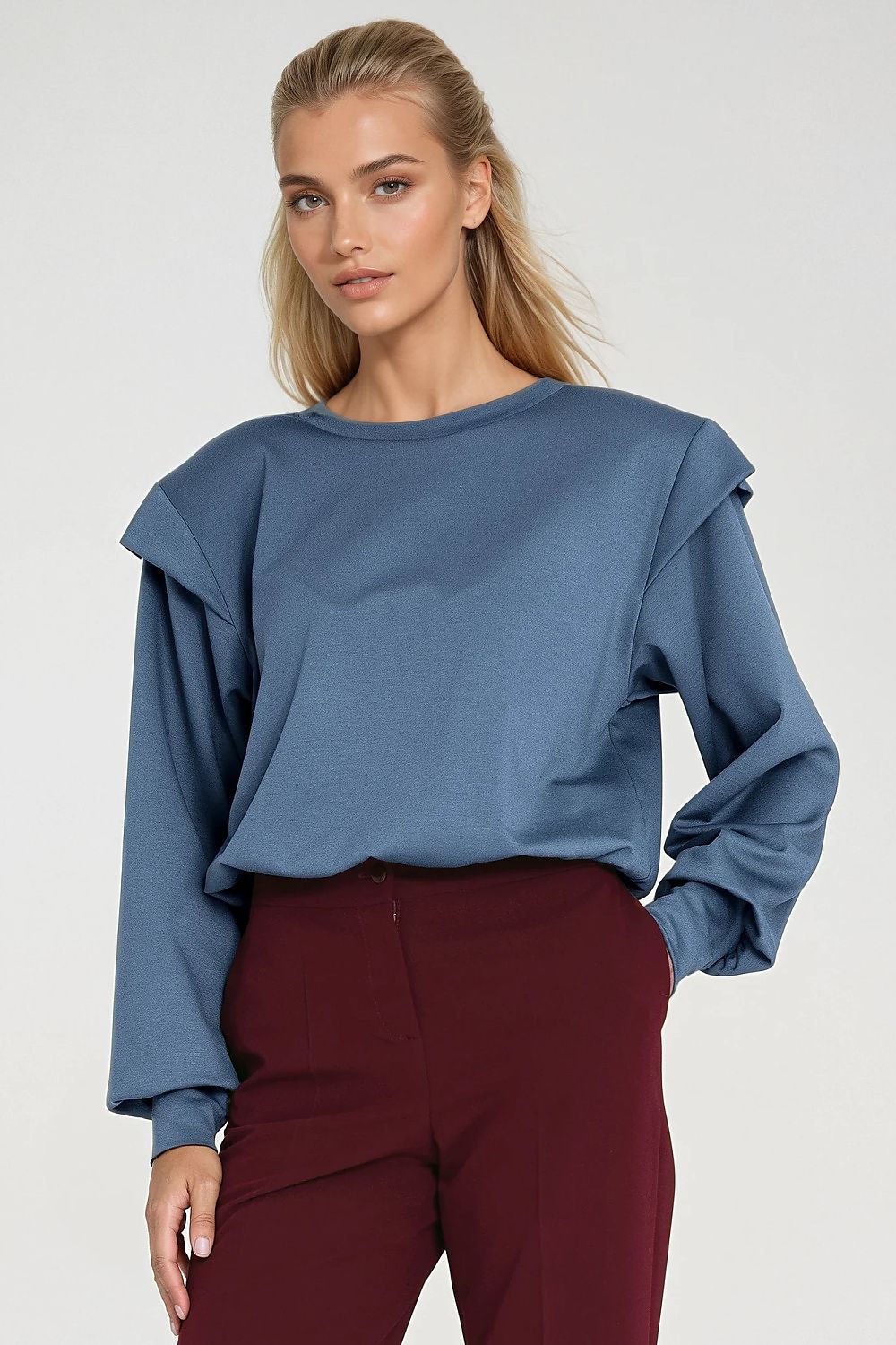 Women's Sweatshirt Oversized Shoulder Pads Crew Neck – Sweatshirt | GUOCALI – view 5
