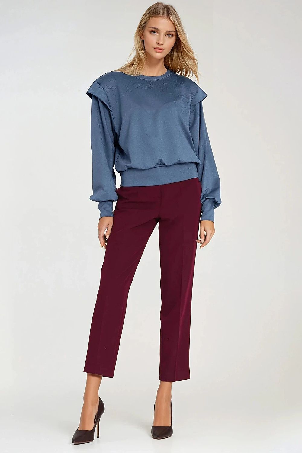 Women's Sweatshirt Oversized Shoulder Pads Crew Neck – Sweatshirt | GUOCALI – view 8