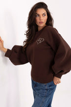 Women's sweatshirt brown back cutout view