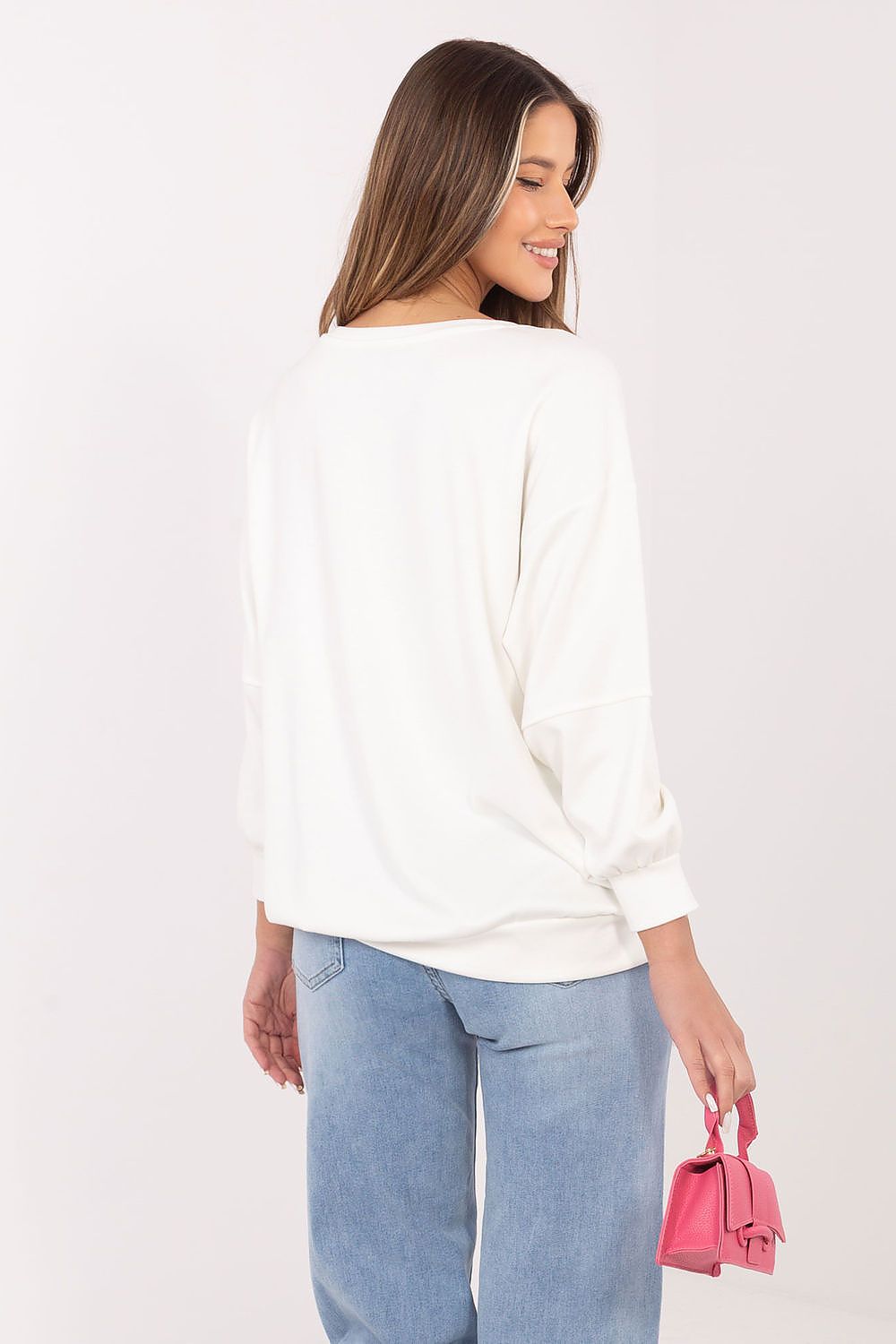 Women's sweatshirt beige regular fit casual view