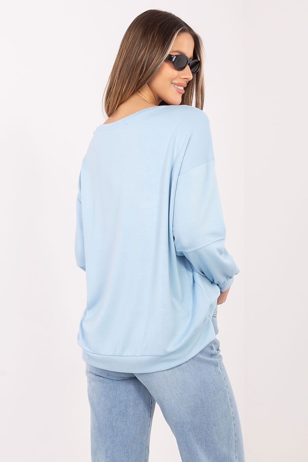 Women's sweatshirt blue regular fit casual view