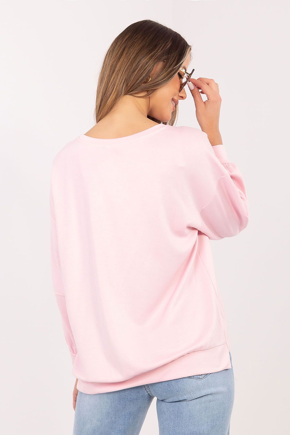 Women's sweatshirt pink letter print detail view