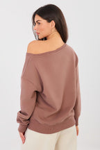 Women's sweatshirt brown regular fit casual view