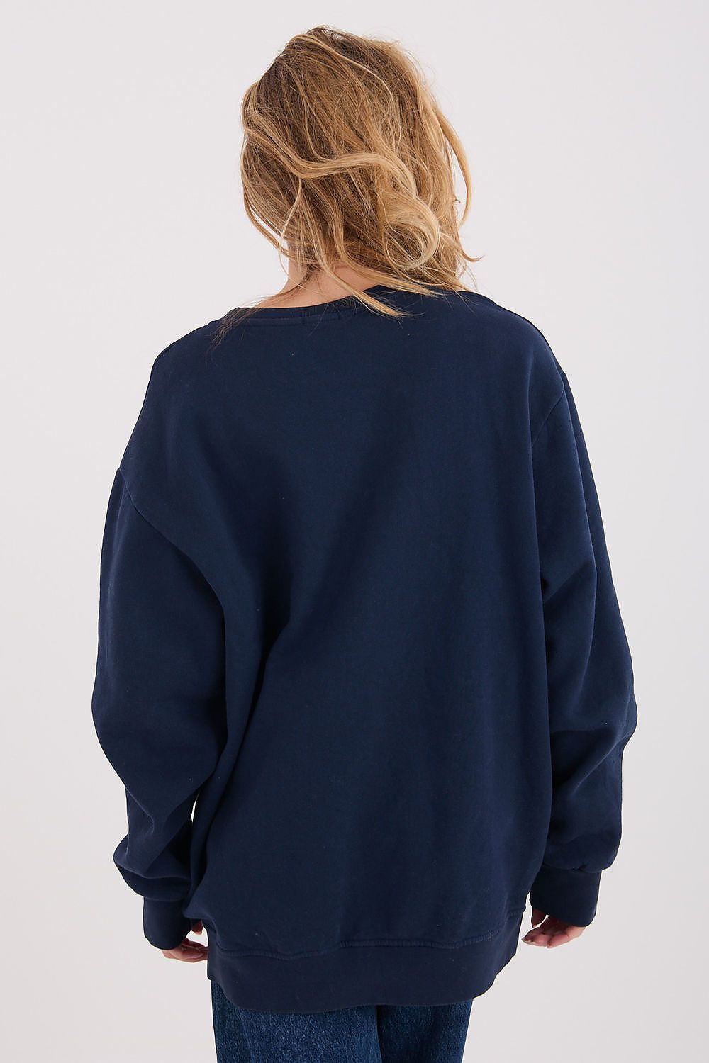 Women's sweatshirt navy loose fit alternate view