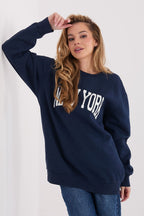 Women's sweatshirt navy long sleeves styled view