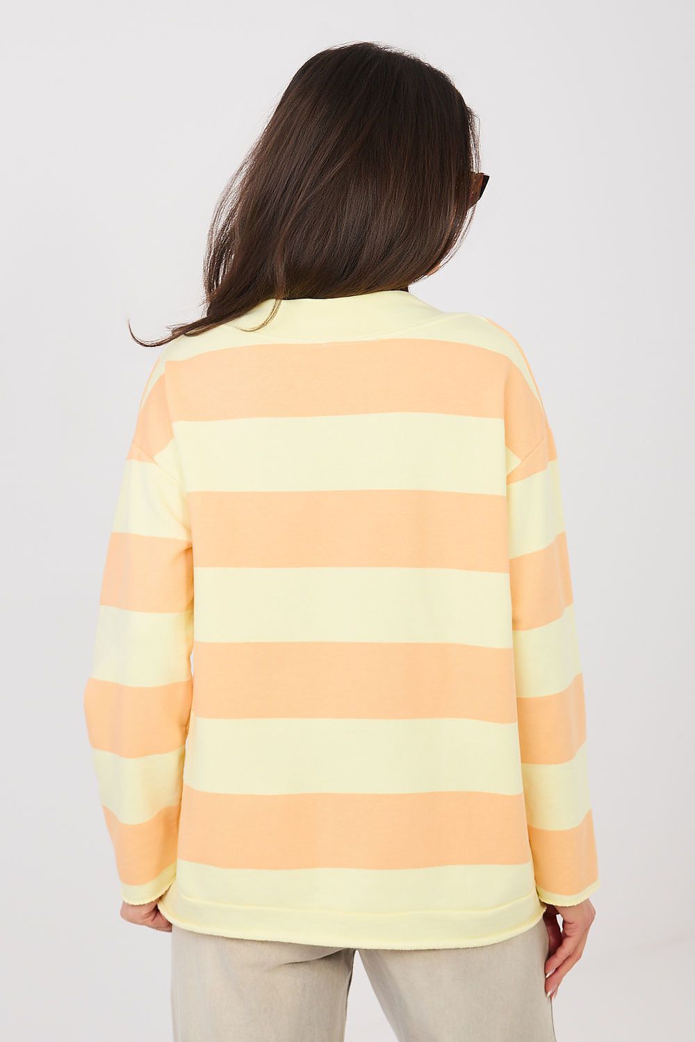 Women's sweatshirt orange stripe detail view