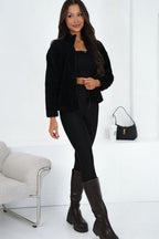 Women's sweatshirt black long sleeves side view