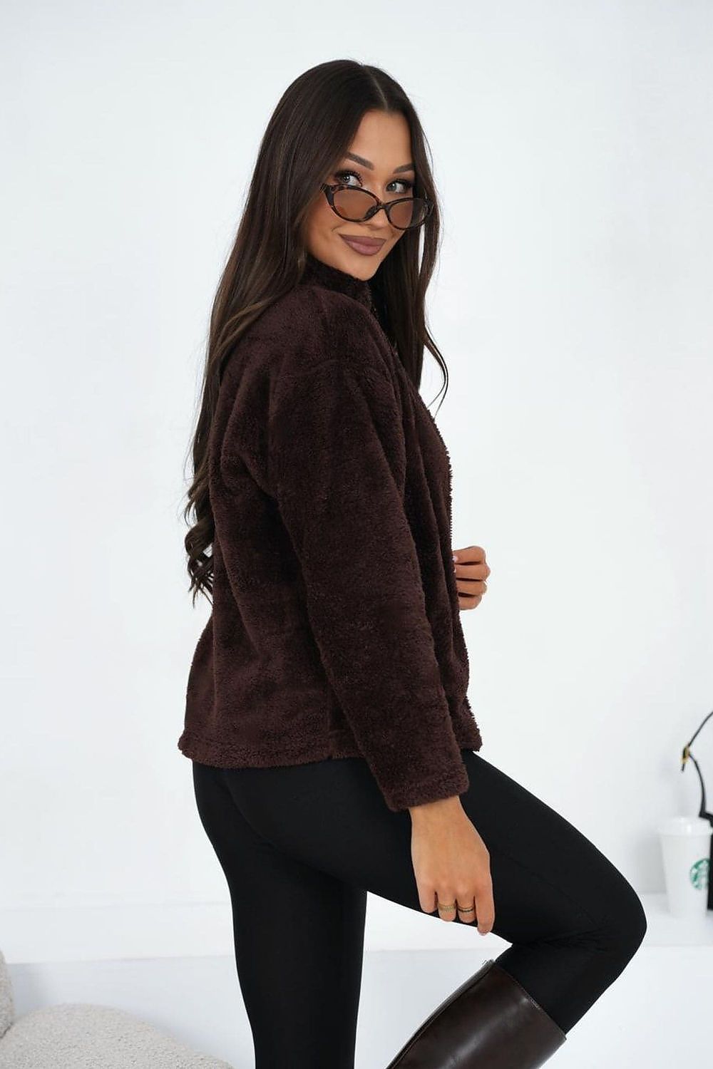 Women's sweatshirt brown back view