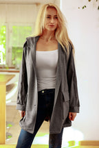 Women's sweatshirt grey longline side view