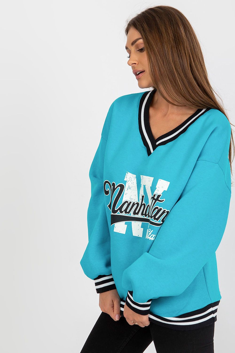 Women's sweatshirt blue casual look