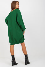 Women's sweatshirt green raglan sleeves casual look