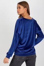 Women's Sweatshirt V-Neck Velour Regular Fit – Sweatshirt | GUOCALI – view 3