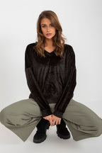 Women's Sweatshirt V-Neck Velour Regular Fit – Sweatshirt | GUOCALI – view 5