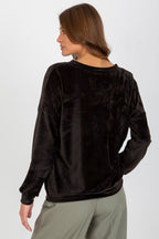 Women's Sweatshirt V-Neck Velour Regular Fit – Sweatshirt | GUOCALI – view 6
