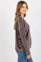 Women's Sweatshirt V-Neck Velour Regular Fit – Sweatshirt | GUOCALI – view 9