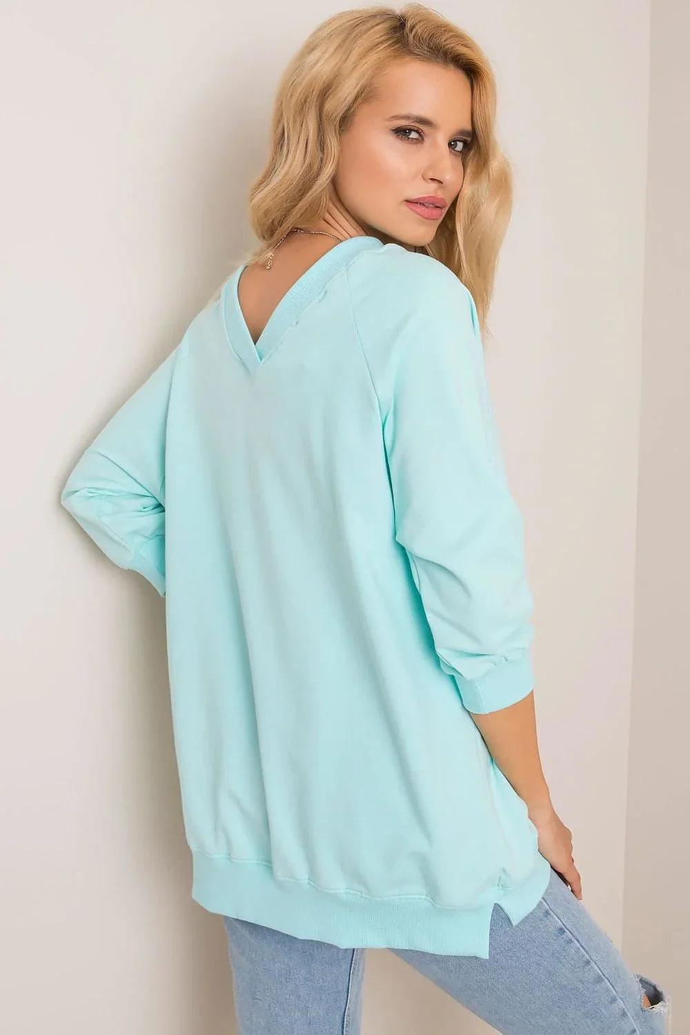 Women's sweatshirt Oversized Solid Hip Length Pullover – view 10