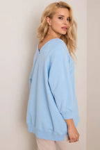 Women's sweatshirt Oversized Solid Hip Length Pullover – view 13