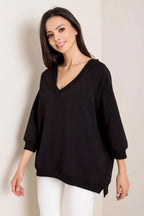 Women's sweatshirt Oversized Solid Hip Length Pullover – view 18