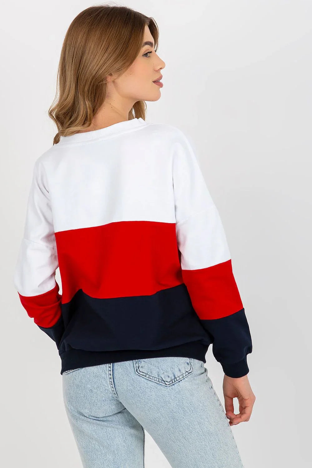 Women's sweatshirt Colorblock Hip Length Stretch Cotton – view 12