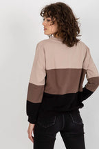 Women's sweatshirt Colorblock Hip Length Stretch Cotton – view 6