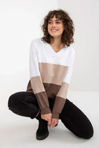 Women's sweatshirt Colorblock Hip Length Stretch Cotton – view 2