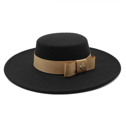 Fedora Hat For Women - French Bowknot Flat Top -Guocali