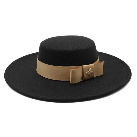 Fedora Hat For Women - French Bowknot Flat Top -Guocali